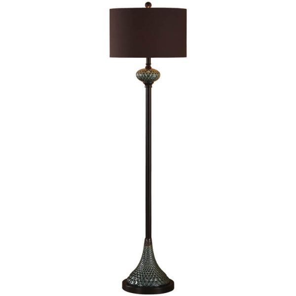 European Light Luxury With Plate Ceramic Hardware Fabric 1-Light Standing Floor Lamp - Image 3