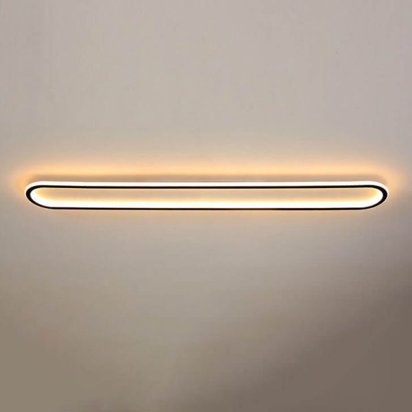 Modern Minimalist Long Iron Silicone LED Flush Mount Ceiling Light For Bedroom - Image 12