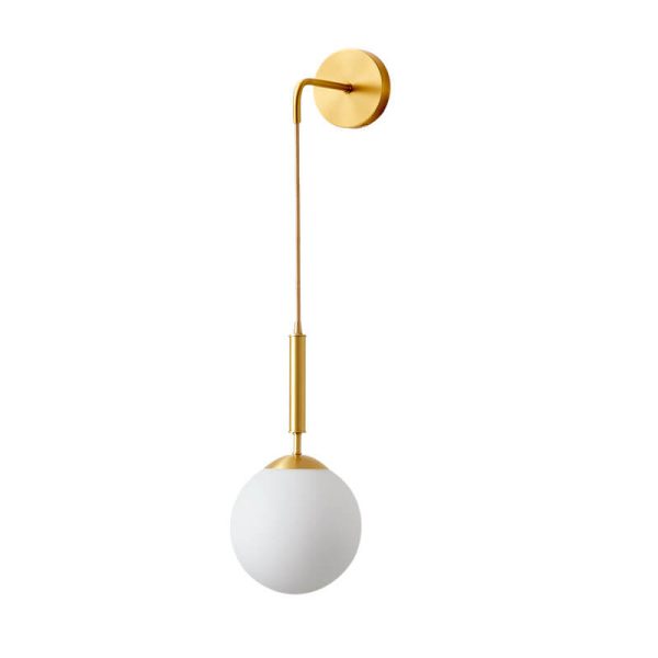 Nordic Minimalist Round Ball Copper Glass 1-Light Wall Sconce Lamp - Image 4