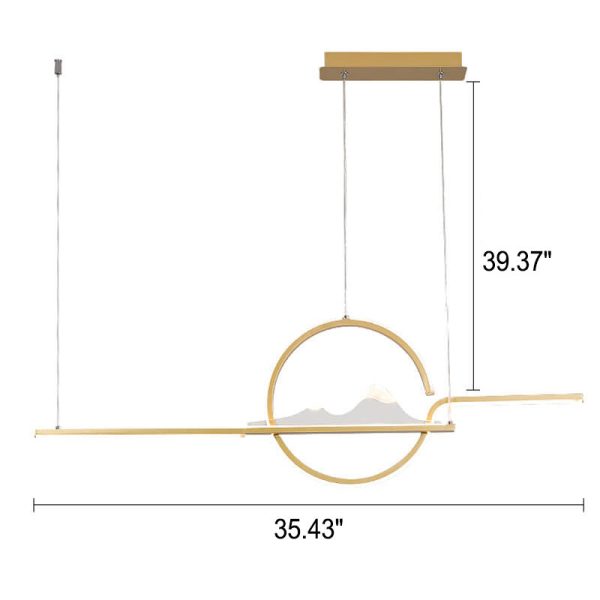 Modern Chinese Minimalist Long Round Landscape Island Light LED Chandelier - Image 7