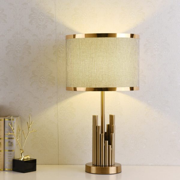Modern Fabric Light Luxury Simple Cylindrical Design 1-Light Table Lamp - Image 8