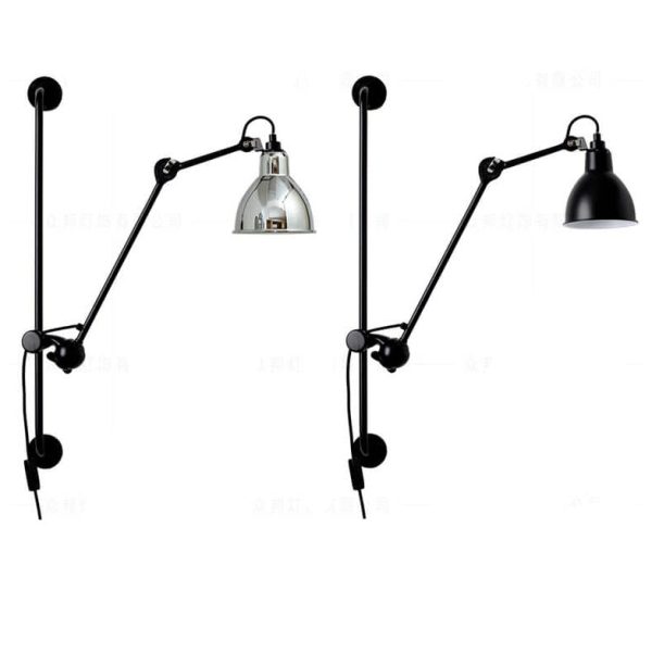Industrial Vintage Iron Long Pole Swing Arm 1-Light Wall Sconce Lamp - Image 20