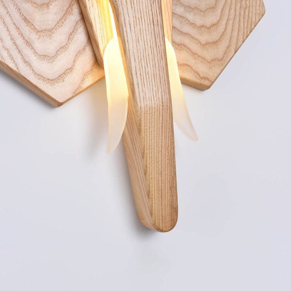 Nordic Creative Solid Wood Elephant Shape LED Wall Sconce Lamp - Image 8