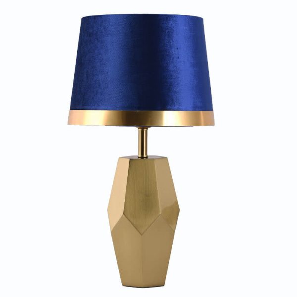 Luxury Art Fabric Metal Geometric Base 1-Light Table Lamp - Image 9