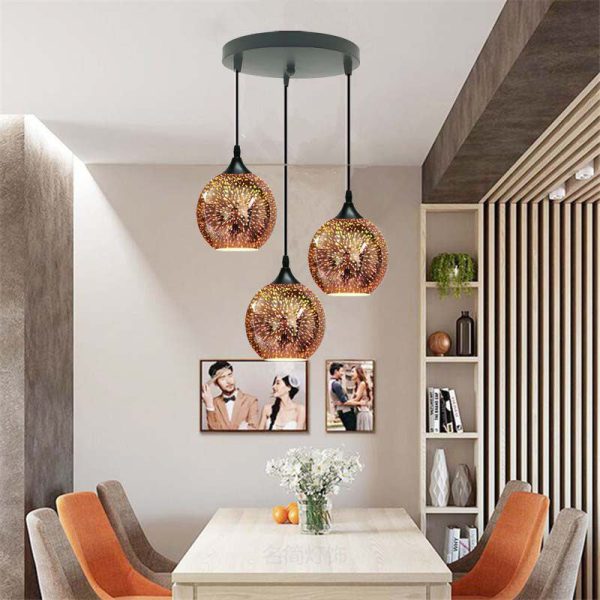 Modern Creative 3D Colorful Fireworks Glass Dome 2/3 Light Island Light Chandelier - Image 3