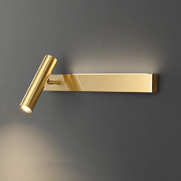 Modern Luxury Rectangle Cylinder Full Copper LED Wall Sconce Lamp For Bedroom - Image 12