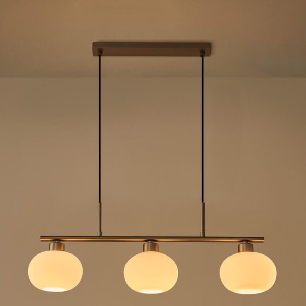 Nordic Long Light Luxury Glass Dome Shade 3-Light Chandelier - Image 8