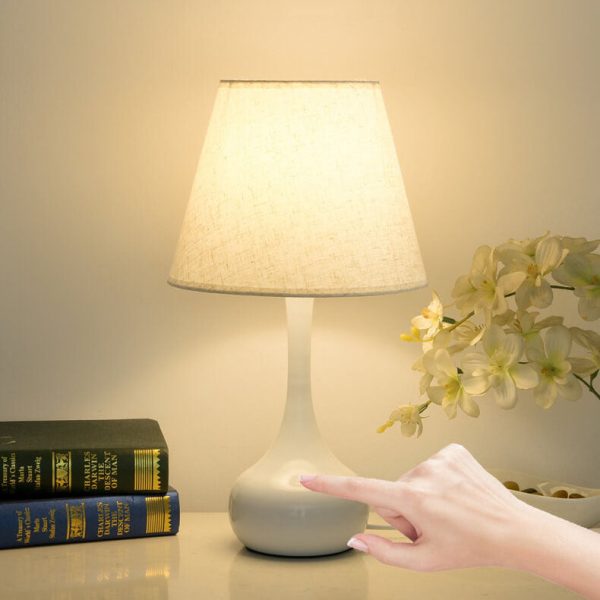 Nordic Vintage Pure Black White Iron Fabric 1-Light Table Lamp - Image 18