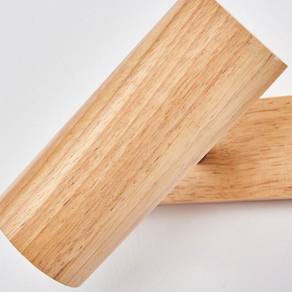 Modern Minimalist Wood Track Spotlight 1/2/3 Light Wall Sconce Lamp - Image 9