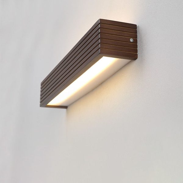 Traditional Chinese Striped Wood Cuboid LED Vanity Mirror Front Wall Sconce Lamp For Bathroom - Image 23