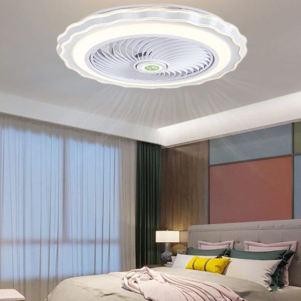 Modern Creative Round Flower LED Flush Mount Ceiling Fan Light - Image 15