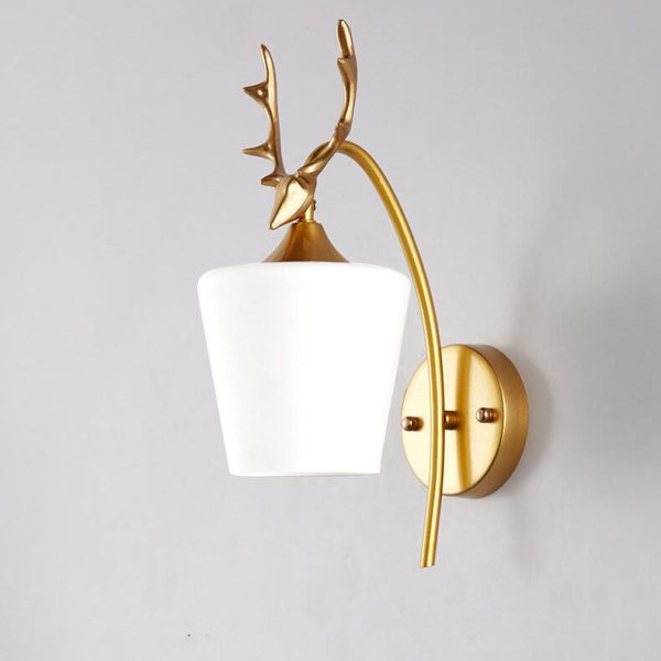 Nordic Creative Antler Glass Cone Shade 1-Light Wall Sconce Lamp - Image 13