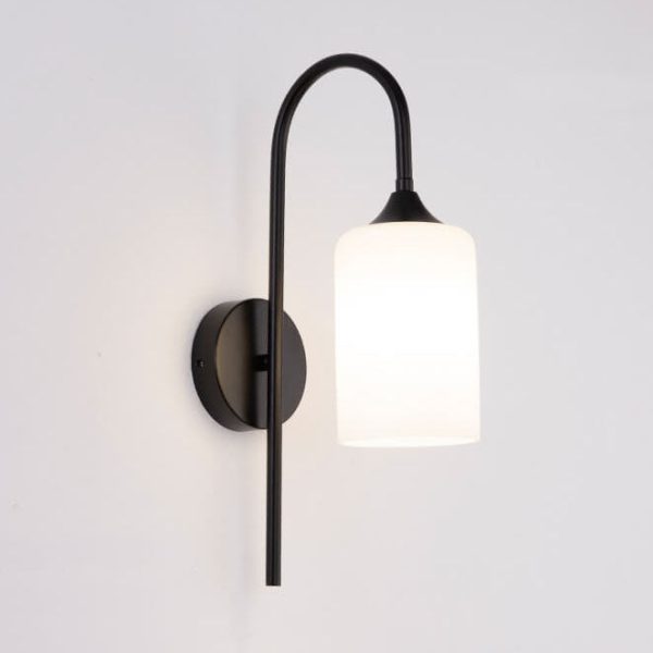 Modern Minimalist Glass Cylindrical Shade Bending Arm 1-Light Wall Sconce Lamp - Image 14