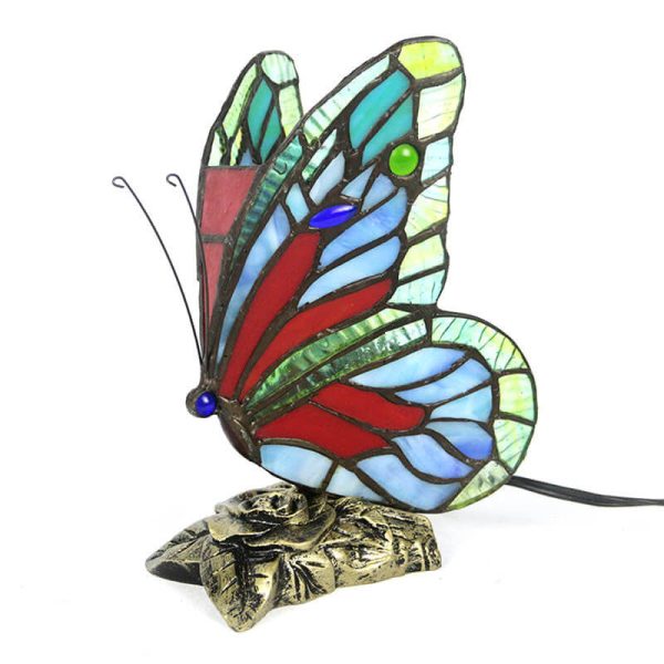Tiffany Glass Butterfly Shape Night Light 1-Light Table Lamp - Image 11