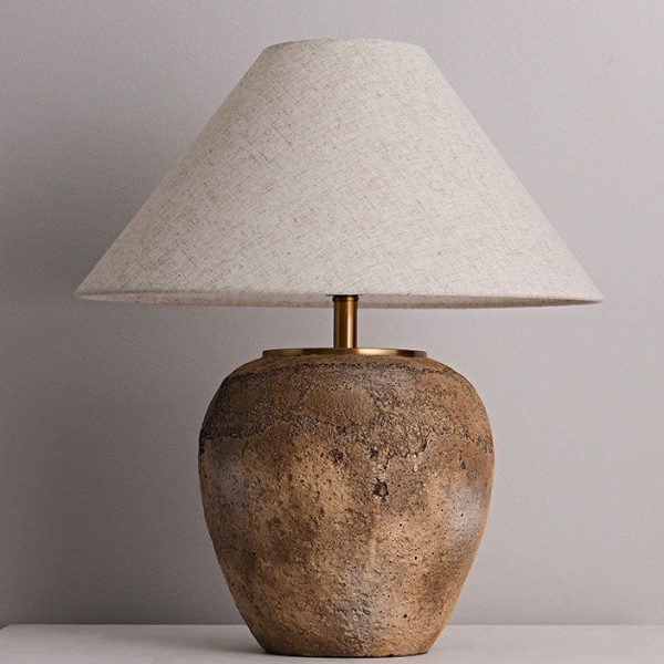Modern Shabby Chic Cone Fabric Ceramic Jar 1-Light Table Lamp For Bedroom - Image 6