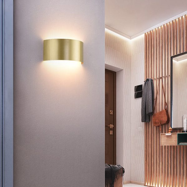 Minimalist Solid Color Iron Half-circle LED Wall Sconce Lamp - Image 2