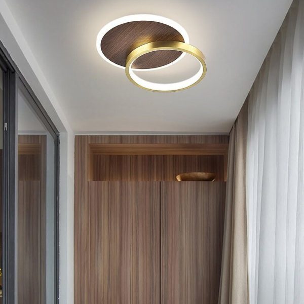 Modern Minimalist Aluminum Circular Square LED Semi-Flush Mount Ceiling Light - Image 11