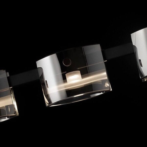 Modern Minimalist Glass Cylindrical Shade Bar LED Chandelier - Image 13