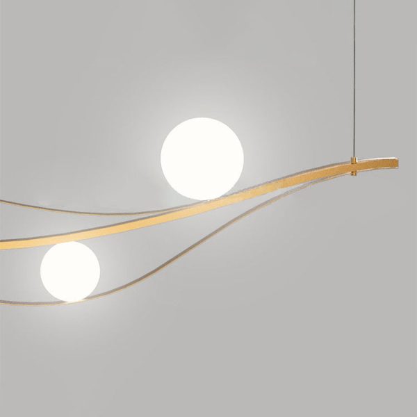 Nordic Creative Personality Hardware Long Ball 4-Light Island Light Chandelier - Image 5