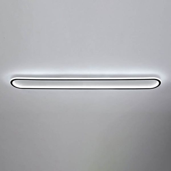 Modern Minimalist Long Iron Silicone LED Flush Mount Ceiling Light For Bedroom - Image 15