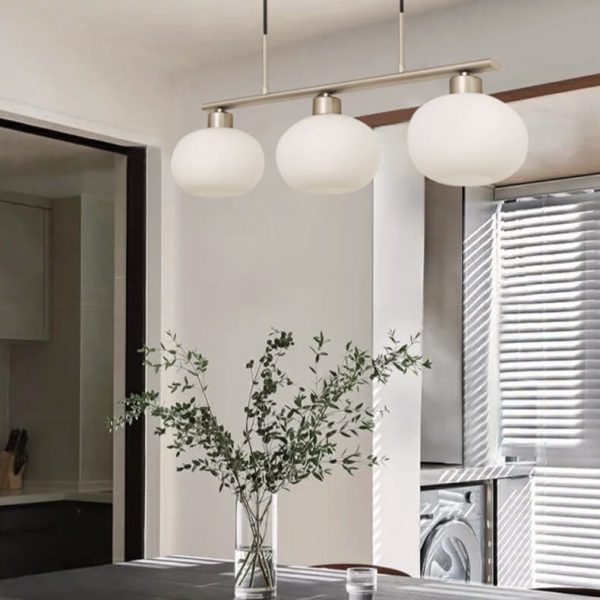 Nordic Long Light Luxury Glass Dome Shade 3-Light Chandelier - Image 12