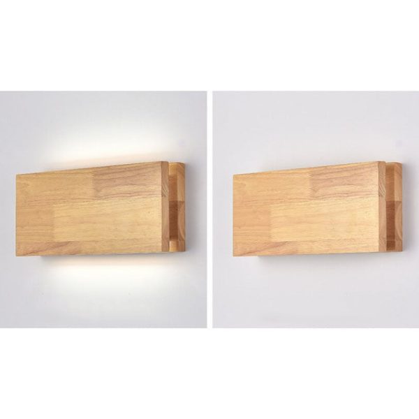 Japanese Wabi-sabi Log Wood Rectangular LED Wall Sconce Lamp - Image 13