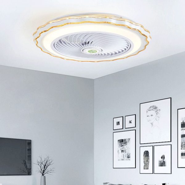 Modern Creative Round Flower LED Flush Mount Ceiling Fan Light - Image 12