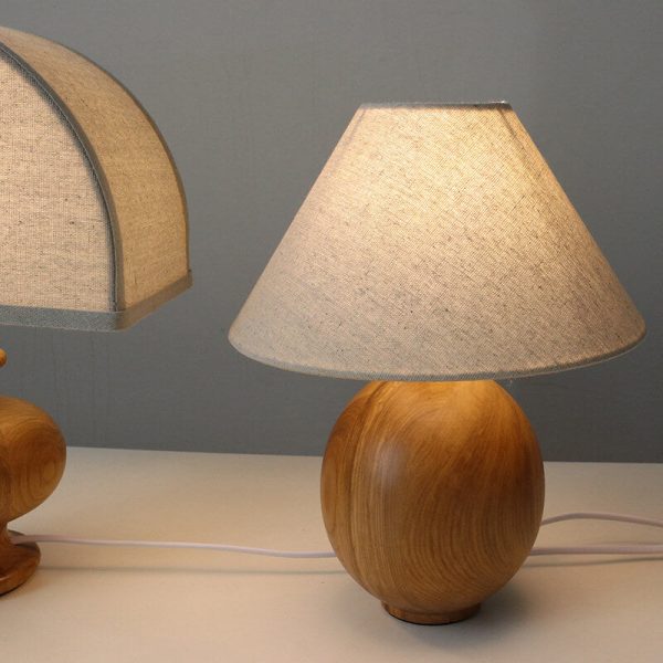 Japanese Wabi-sabi Vintage Solid Wood Fabric 1-Light Table Lamp - Image 13