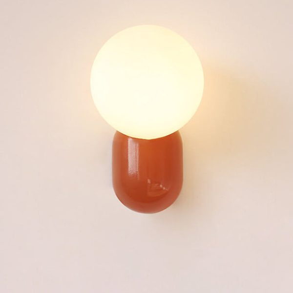 Macaron Cream Style Resin Glass Ball 1-Light Wall Sconce Lamp - Image 12