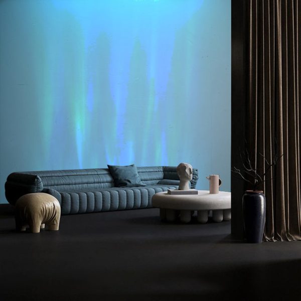 Modern Art Deco Dynamic Water Pattern Rectangle Cylinder Aluminum Acrylic LED Standing Floor Lamp For Living Room - Image 13