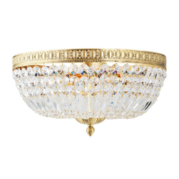 French Vintage Crystal Round 3/5/9 Light Flush Mount Ceiling Light - Image 5