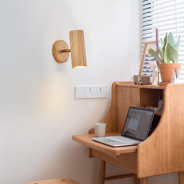 Japanese Minimalist Solid Wood Spotlight Track 1/3/4 Light Flush Mount Ceiling Light - Image 22