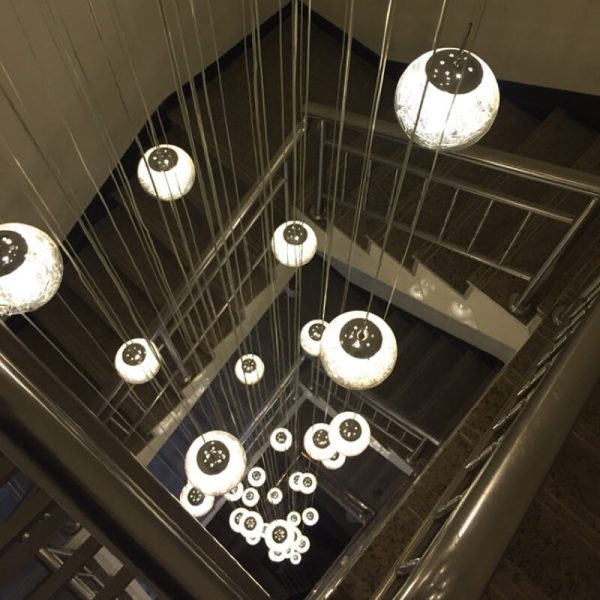 Modern Luxury Staircase Crystal Orb Ball Shade LED Loft Chandelier - Image 9