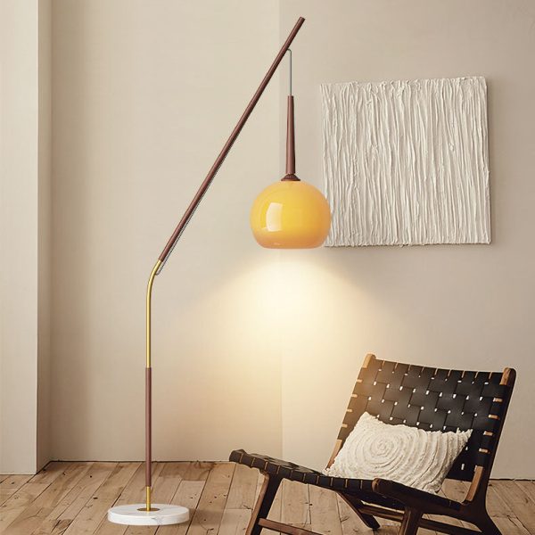Traditional Vintage Orb Iron Glass 1-Light Standing Floor Lamp For Bedroom