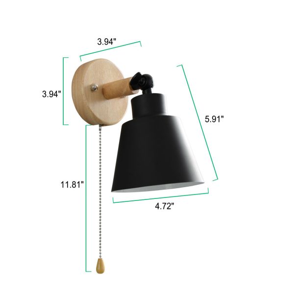 Nordic Minimalist Macaron Solid Color Rotatable Wood 1-Light Wall Sconce Lamp - Image 7