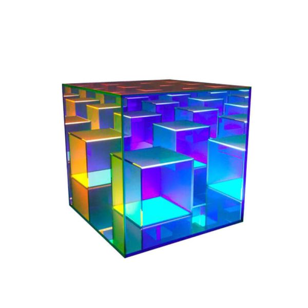 Modern Acrylic RGB Line Rubik's Cube LED Table Lamp - Image 4
