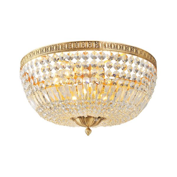 French Vintage Crystal Round 3/5/9 Light Flush Mount Ceiling Light - Image 9