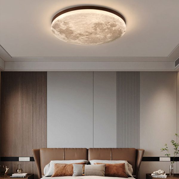 Nordic Minimalist Moon Round Acrylic LED Flush Mount Ceiling Light - Image 2