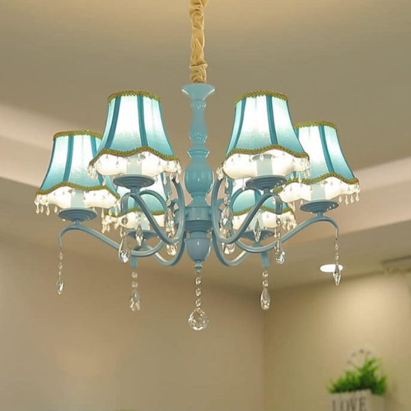 Modern Creative Cone Iron Crystal Fabric 5/6/8 Light Chandelier - Image 2