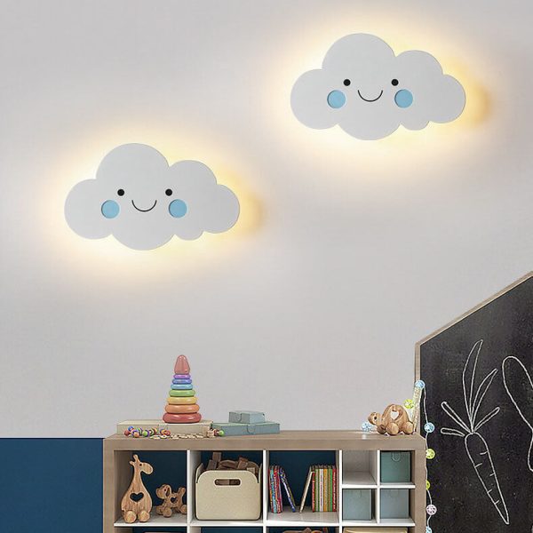 Nordic Creative Clouds Iron Emoji LED Kids Wall Sconce Lamp - Image 15