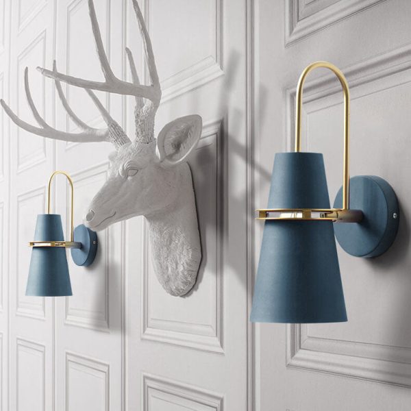 Contemporary Scandinavian Horn Iron 1-Light Wall Sconce Lamp For Bedroom - Image 14