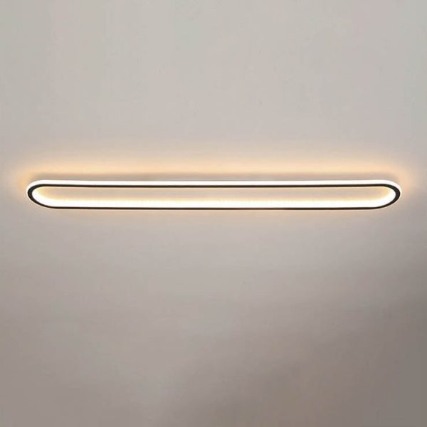 Modern Minimalist Long Iron Silicone LED Flush Mount Ceiling Light For Bedroom - Image 13