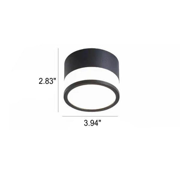 Modern Solid Color Cylinder Aluminum LED Flush Mount Light - Image 8