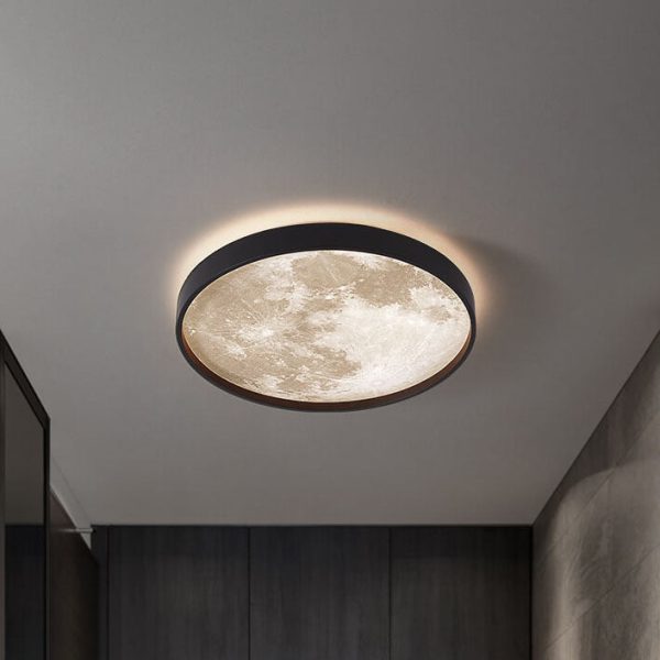Nordic Creative Moon Round LED Flush Mount Ceiling Light - Image 23