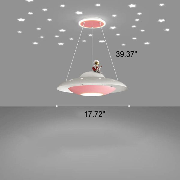 Modern Creative Flying Saucer Space Astronaut Children LED Chandelier - Image 2