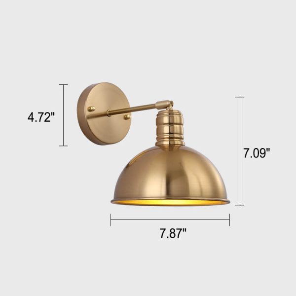 Modern Simple Iron Plated Brass Cone Round 1-Light Wall Sconce Lamp - Image 6