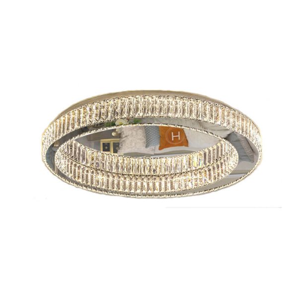 Modern Round Flush Mount Lighting Crystal LED Ceiling Light - Image 2