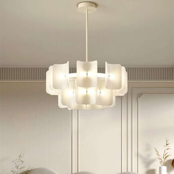 Modern Creative Round Rectangle Iron Aluminum PMMA LED Island Light Chandelier - Image 17