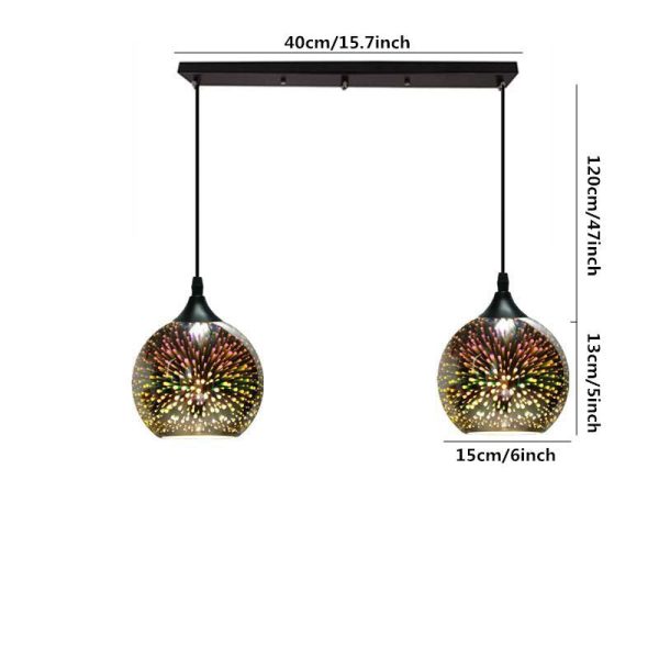 Modern Creative 3D Colorful Fireworks Glass Dome 2/3 Light Island Light Chandelier - Image 17