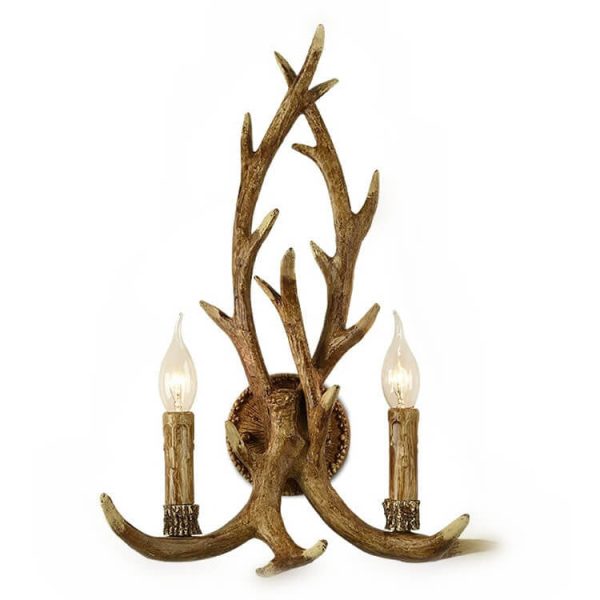 Industrial Resin Retro Antler 2-Light Creative Wall Sconce Lamp - Image 4